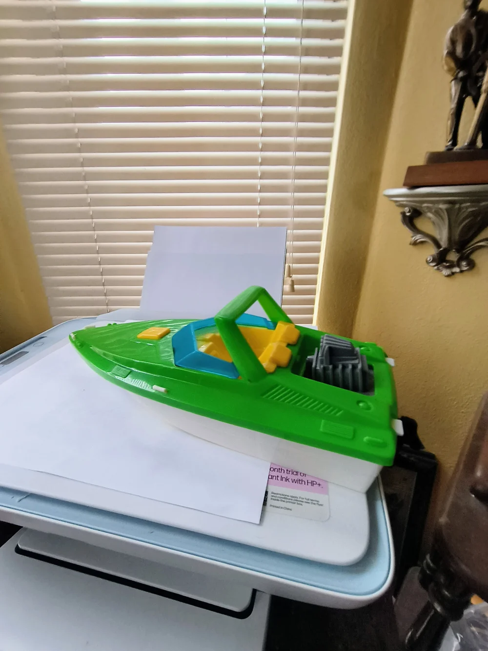 Green Kids Speed Boat Toy - Classic Ride-On Playboat 13 1/2 Long